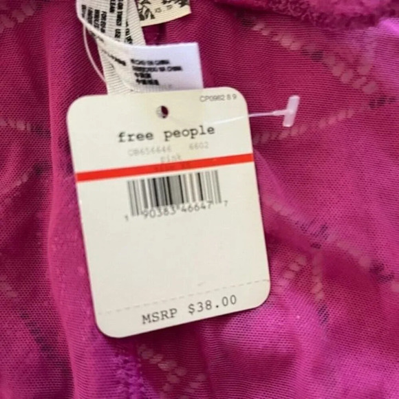 Free People XS Fucshia Pink Sheer Panels Highneck Open Back Halter Bralette - Picture 6 of 6